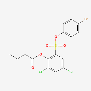 2-[(4-Bromophenoxy)sulfonyl]-4,6-dichlorophenyl butanoate