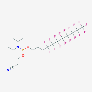 molecular formula C20H24F17N2O2P B1451266 2-Cyanoethyl 4,4,5,5,6,6,7,7,8,8,9,9,10,10,11,11,11-heptadecafluoroundecyl N,N-dipropan-2-ylphosphoramidoite CAS No. 1036029-24-9