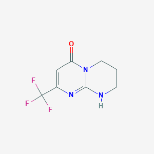 molecular formula C8H8F3N3O B1451270 2-(trifluoromethyl)-6,7,8,9-tetrahydro-4H-pyrimido[1,2-a]pyrimidin-4-one CAS No. 1566706-02-2