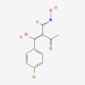 molecular formula C11H10BrNO3 B1451271 4-(4-Bromophenyl)-4-hydroxy-3-(hydroxyiminomethyl)but-3-en-2-one CAS No. 1706521-00-7