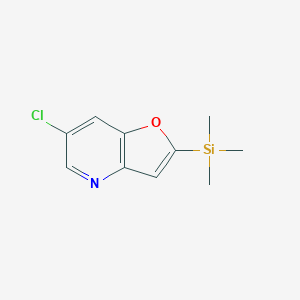 molecular formula C10H12ClNOSi B1451288 6-氯-2-(三甲基甲硅烷基)呋喃并[3,2-b]吡啶 CAS No. 1186310-77-9