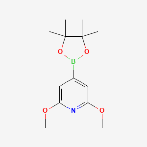 molecular formula C13H20BNO4 B1451296 2,6-二甲氧基-4-(4,4,5,5-四甲基-1,3,2-二氧杂硼环-2-基)吡啶 CAS No. 1150561-54-8