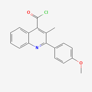 molecular formula C18H14ClNO2 B1451297 2-(4-Methoxyphenyl)-3-methylquinoline-4-carbonyl chloride CAS No. 1160264-94-7