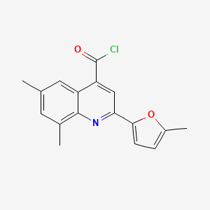 molecular formula C17H14ClNO2 B1451299 6,8-二甲基-2-(5-甲基-2-呋喃基)喹啉-4-酰氯 CAS No. 1160254-77-2
