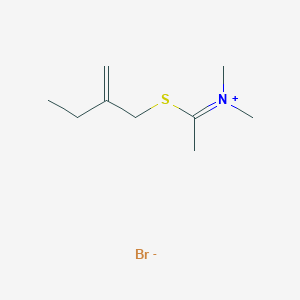 N,N-Dimethyl-1-[(2-methylidenebutyl)sulfanyl]ethan-1-iminium bromide