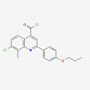 molecular formula C20H17Cl2NO2 B1451305 7-氯-8-甲基-2-(4-丙氧基苯基)喹啉-4-甲酰氯 CAS No. 1160263-78-4