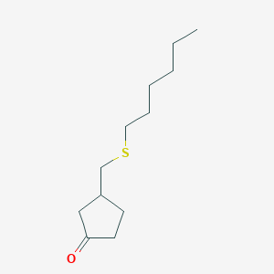 3-[(Hexylsulfanyl)methyl]cyclopentan-1-one