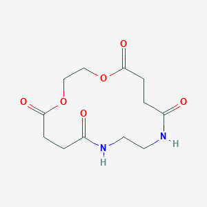 molecular formula C12H18N2O6 B14513090 1,4-Dioxa-9,12-diazacyclohexadecane-5,8,13,16-tetrone CAS No. 62538-54-9