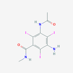 molecular formula C10H10I3N3O2 B14513112 3-Acetamido-5-amino-2,4,6-triiodo-N-methylbenzamide CAS No. 62701-23-9