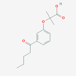 2-Methyl-2-(3-pentanoylphenoxy)propanoic acid