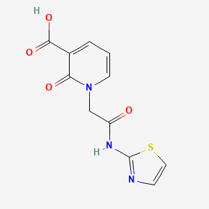 molecular formula C11H9N3O4S B1451325 2-氧代-1-(噻唑-2-基氨基甲酰甲基)-1,2-二氢-吡啶-3-羧酸 CAS No. 1171917-16-0