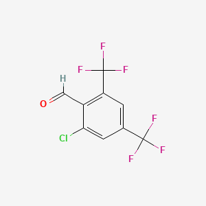 molecular formula C9H3ClF6O B1451329 2-Chloro-4,6-bis(trifluoromethyl)benzaldehyde CAS No. 916420-48-9