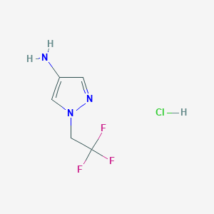 molecular formula C5H7ClF3N3 B1451360 1-(2,2,2-trifluoroethyl)-1H-pyrazol-4-amine hydrochloride CAS No. 1185177-94-9