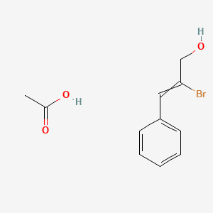 molecular formula C11H13BrO3 B14513639 Acetic acid;2-bromo-3-phenylprop-2-en-1-ol CAS No. 63382-60-5