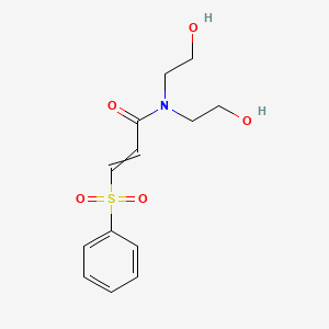 molecular formula C13H17NO5S B14513648 3-(Benzenesulfonyl)-N,N-bis(2-hydroxyethyl)prop-2-enamide CAS No. 63068-68-8