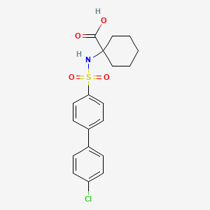 molecular formula C19H20ClNO4S B1451374 1-((4'-Chloro-[1,1'-biphenyl])-4-sulfonamido)cyclohexane-1-carboxylic acid CAS No. 885269-38-5