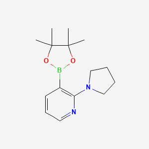 molecular formula C15H23BN2O2 B1451376 2-(吡咯烷-1-基)-3-(4,4,5,5-四甲基-1,3,2-二氧杂硼环-2-基)吡啶 CAS No. 1073354-41-2