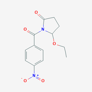 molecular formula C13H14N2O5 B145138 5-Ethoxy-1-(4-nitrobenzoyl)pyrrolidin-2-one CAS No. 136410-03-2