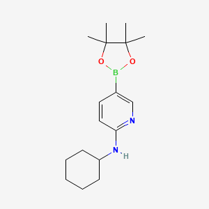 molecular formula C17H27BN2O2 B1451392 N-Cyclohexyl-5-(4,4,5,5-tetramethyl-1,3,2-dioxaborolan-2-yl)pyridin-2-amine CAS No. 1073354-34-3
