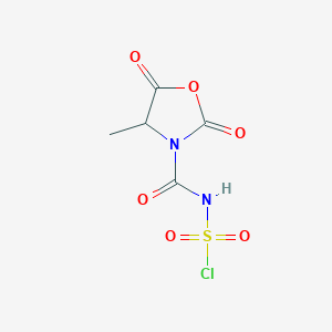 B14514140 (4-Methyl-2,5-dioxo-1,3-oxazolidine-3-carbonyl)sulfamyl chloride CAS No. 63067-43-6