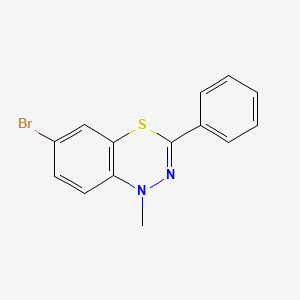 molecular formula C14H11BrN2S B14514239 6-Bromo-1-methyl-3-phenyl-1H-4,1,2-benzothiadiazine CAS No. 62672-43-9