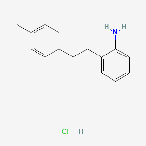 molecular formula C15H18ClN B1451428 {2-[2-(4-Methylphenyl)ethyl]phenyl}amine hydrochloride CAS No. 1185299-97-1