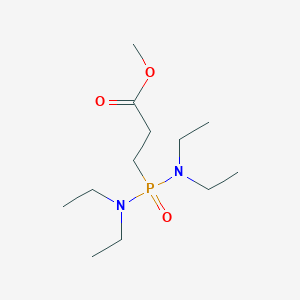 molecular formula C12H27N2O3P B14514349 Methyl 3-[bis(diethylamino)phosphoryl]propanoate CAS No. 62839-06-9