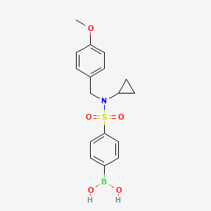 molecular formula C17H20BNO5S B1451437 4-[N-Cyclopropyl-N-(4-methoxybenzyl)sulfamoyl]phenylboronic acid CAS No. 913835-89-9