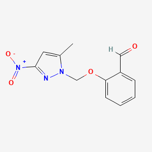 2-[(5-methyl-3-nitro-1H-pyrazol-1-yl)methoxy]benzaldehyde