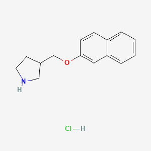 molecular formula C15H18ClNO B1451450 3-[(2-Naphthyloxy)methyl]pyrrolidine hydrochloride CAS No. 1185298-53-6