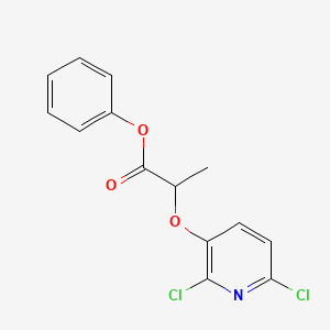 molecular formula C14H11Cl2NO3 B14514771 Phenyl 2-[(2,6-dichloropyridin-3-yl)oxy]propanoate CAS No. 62804-87-9