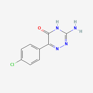 molecular formula C9H7ClN4O B14514876 3-Amino-6-(4-chlorophenyl)-1,2,4-triazin-5(2H)-one CAS No. 62638-39-5