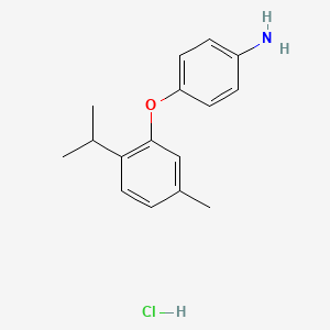 molecular formula C16H20ClNO B1451488 4-(2-Isopropyl-5-methylphenoxy)aniline hydrochloride CAS No. 1184979-25-6