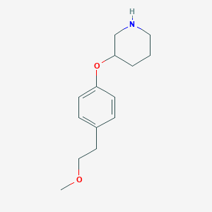 molecular formula C14H21NO2 B1451491 4-(2-甲氧基乙基)苯基 3-哌啶基醚 CAS No. 946681-36-3