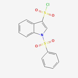 molecular formula C14H10ClNO4S2 B1451499 1-(Phenylsulfonyl)indole-3-sulfonyl chloride CAS No. 535930-73-5