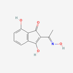 molecular formula C11H9NO4 B14515041 3,7-dihydroxy-2-[(E)-N-hydroxy-C-methylcarbonimidoyl]inden-1-one 