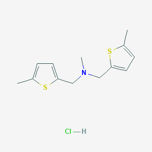 molecular formula C13H18ClNS2 B1451517 N-Methyl-1-(5-methyl-2-thienyl)-N-[(5-methyl-2-thienyl)methyl]methanamine hydrochloride CAS No. 1228070-83-4
