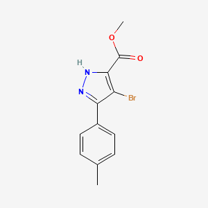 molecular formula C12H11BrN2O2 B1451518 methyl 4-bromo-5-(4-methylphenyl)-1H-pyrazole-3-carboxylate CAS No. 1229304-88-4
