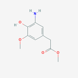 molecular formula C10H13NO4 B1451530 Methyl 2-(3-amino-4-hydroxy-5-methoxyphenyl)acetate CAS No. 1072150-33-4