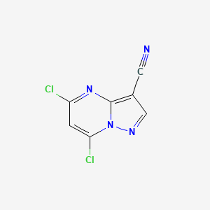 molecular formula C7H2Cl2N4 B1451541 5,7-二氯吡唑并[1,5-a]嘧啶-3-腈 CAS No. 845895-95-6