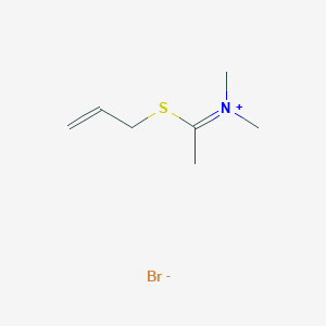 N,N-Dimethyl-1-[(prop-2-en-1-yl)sulfanyl]ethan-1-iminium bromide