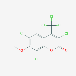 3,6,8-Trichloro-7-methoxy-4-(trichloromethyl)-2H-1-benzopyran-2-one