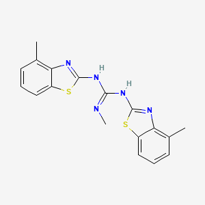 molecular formula C18H17N5S2 B14515493 N''-Methyl-N,N'-bis[(4-methyl-1,3-benzothiazol-2-yl)]guanidine CAS No. 62540-17-4