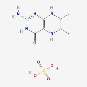 molecular formula C8H15N5O5S B14515603 2-amino-6,7-dimethyl-5,6,7,8-tetrahydro-3H-pteridin-4-one;sulfuric acid CAS No. 62510-32-1