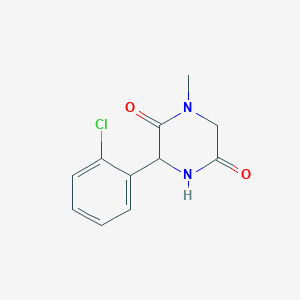 molecular formula C11H11ClN2O2 B1451562 3-(2-Chlorophenyl)-1-methylpiperazine-2,5-dione CAS No. 1214111-48-4