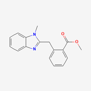 molecular formula C17H16N2O2 B14515662 Methyl 2-[(1-methyl-1H-benzimidazol-2-yl)methyl]benzoate CAS No. 62513-31-9