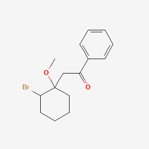 molecular formula C15H19BrO2 B14515664 2-(2-Bromo-1-methoxycyclohexyl)-1-phenylethan-1-one CAS No. 63169-92-6