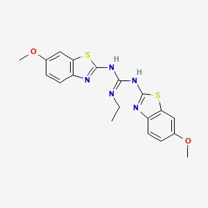 molecular formula C19H19N5O2S2 B14515691 N''-Ethyl-N,N'-bis[(6-methoxy-1,3-benzothiazol-2-yl)]guanidine CAS No. 62540-34-5