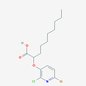 molecular formula C15H21BrClNO3 B14515695 2-[(6-Bromo-2-chloropyridin-3-YL)oxy]decanoic acid CAS No. 62805-23-6