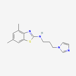 molecular formula C15H18N4S B1451579 N-[3-(1H-imidazol-1-yl)propyl]-4,6-dimethyl-1,3-benzothiazol-2-amine CAS No. 1204297-87-9